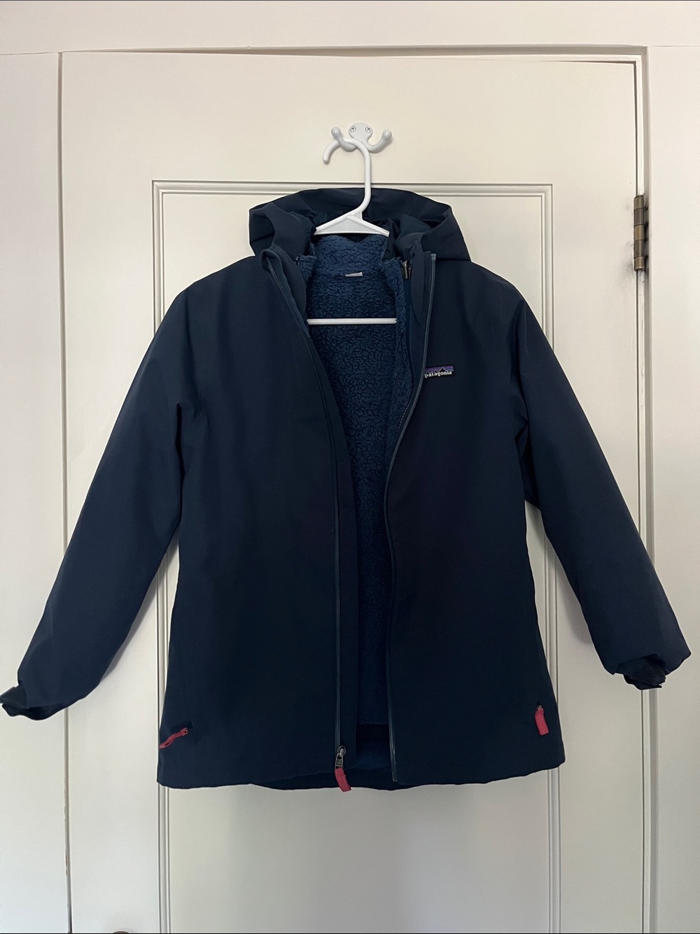Patagonia Kids Navy 4-in-1 Jacket with Pink Zipper Accents